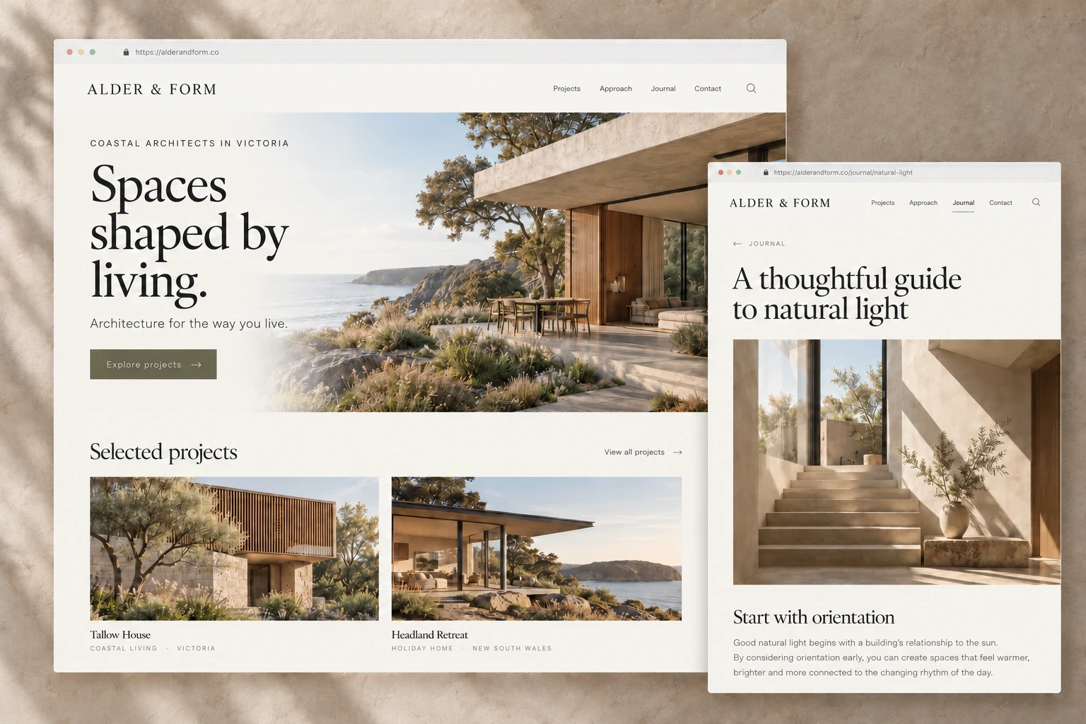 Alder & Form · coastal architecture concept