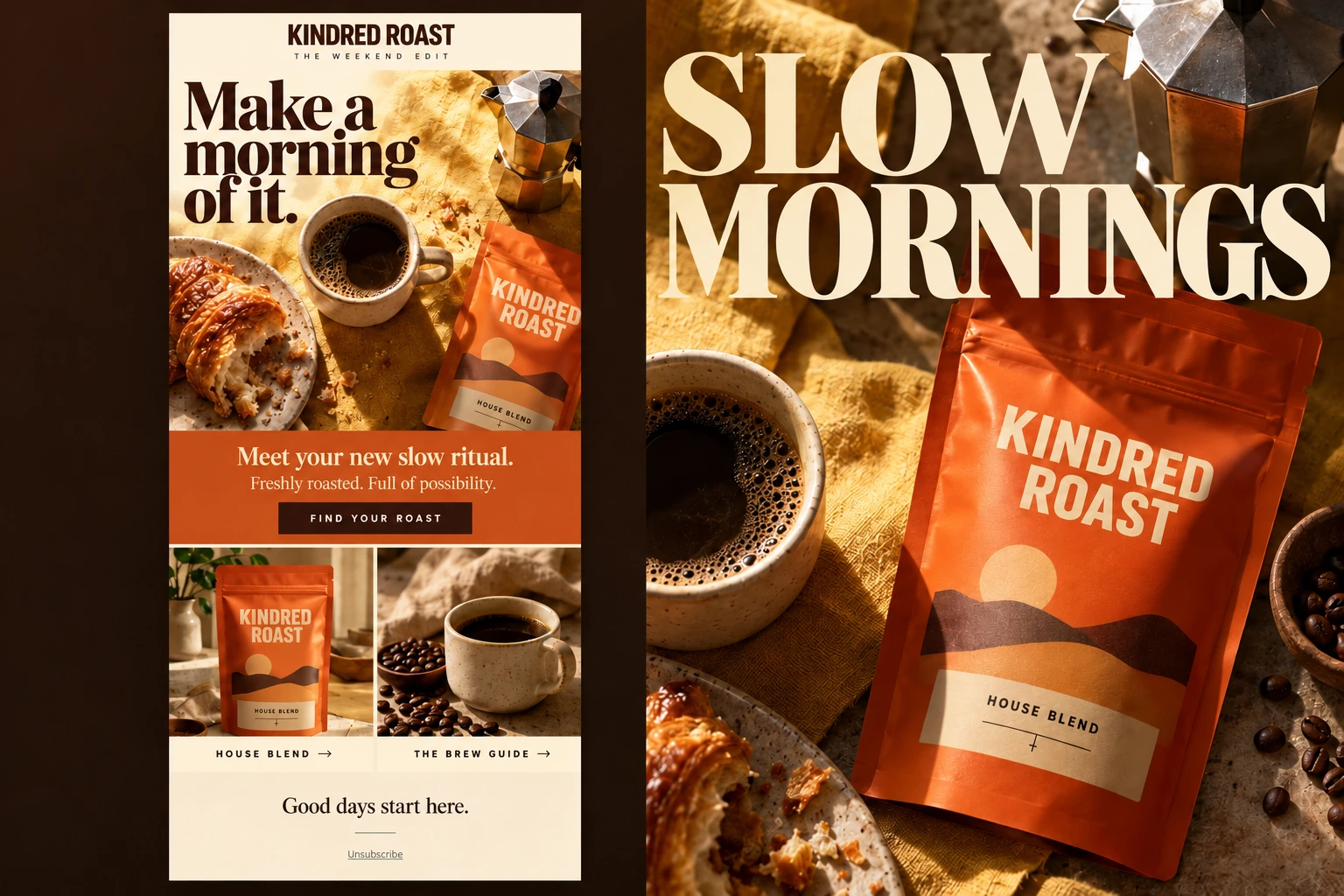 Kindred Roast coffee email