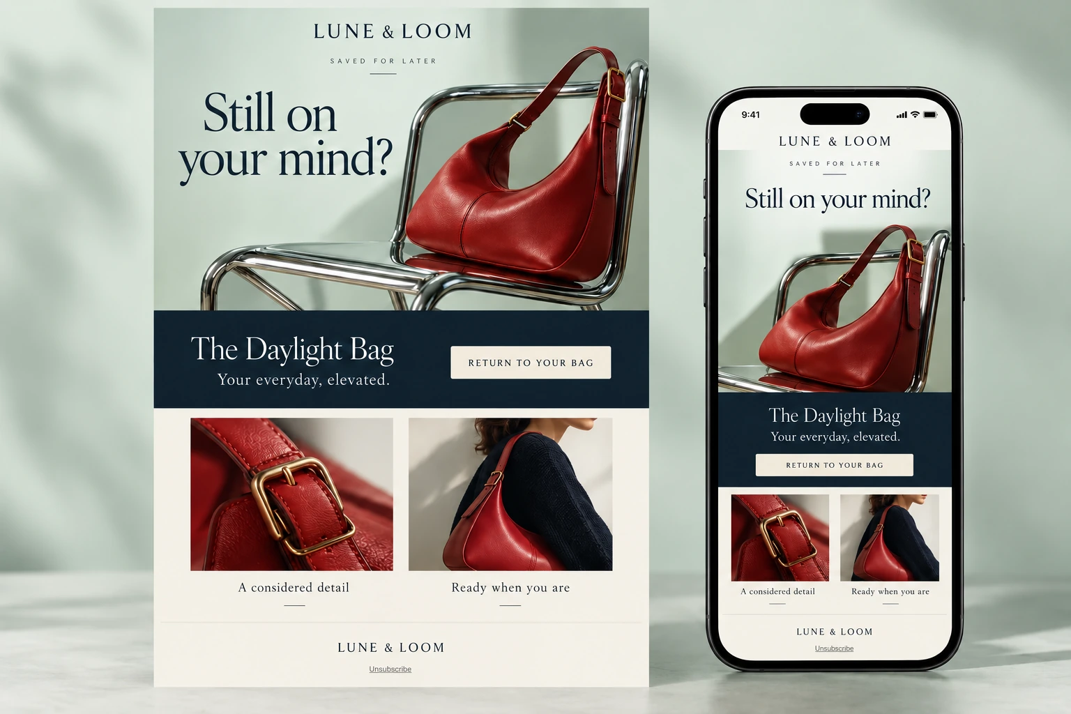 Lune & Loom basket reminder email