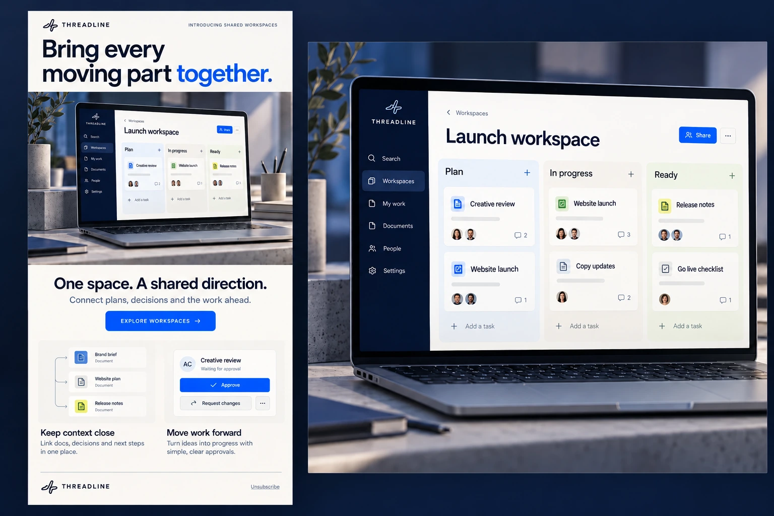Threadline product launch email