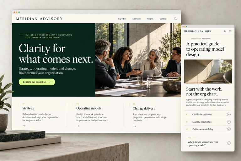 Meridian Advisory website