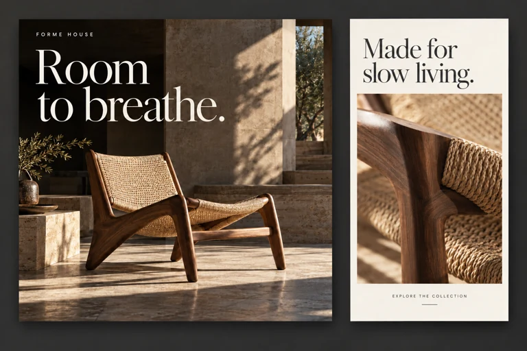 Forme House furniture posts and story graphics