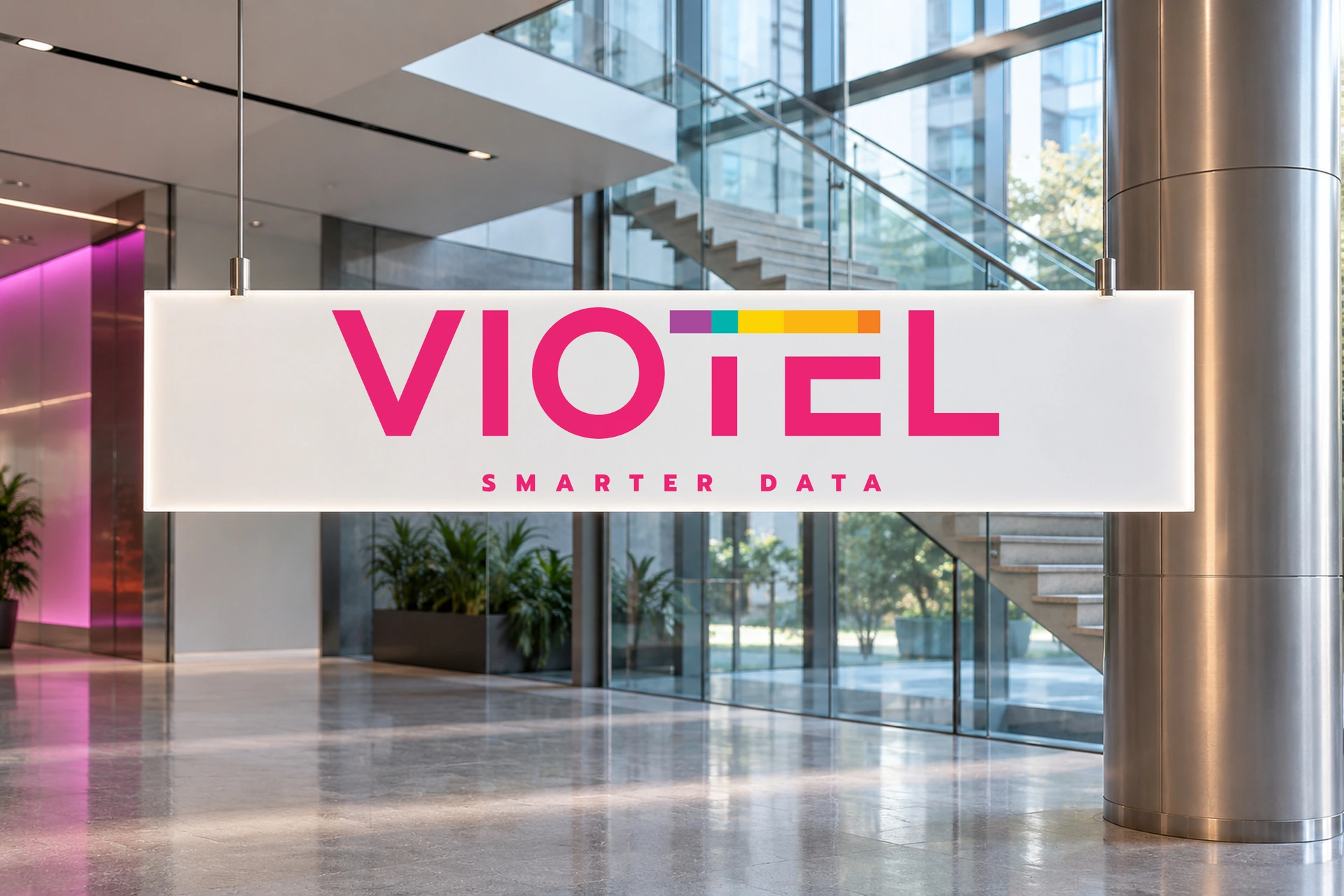 Viotel suspended atrium identity design presentation
