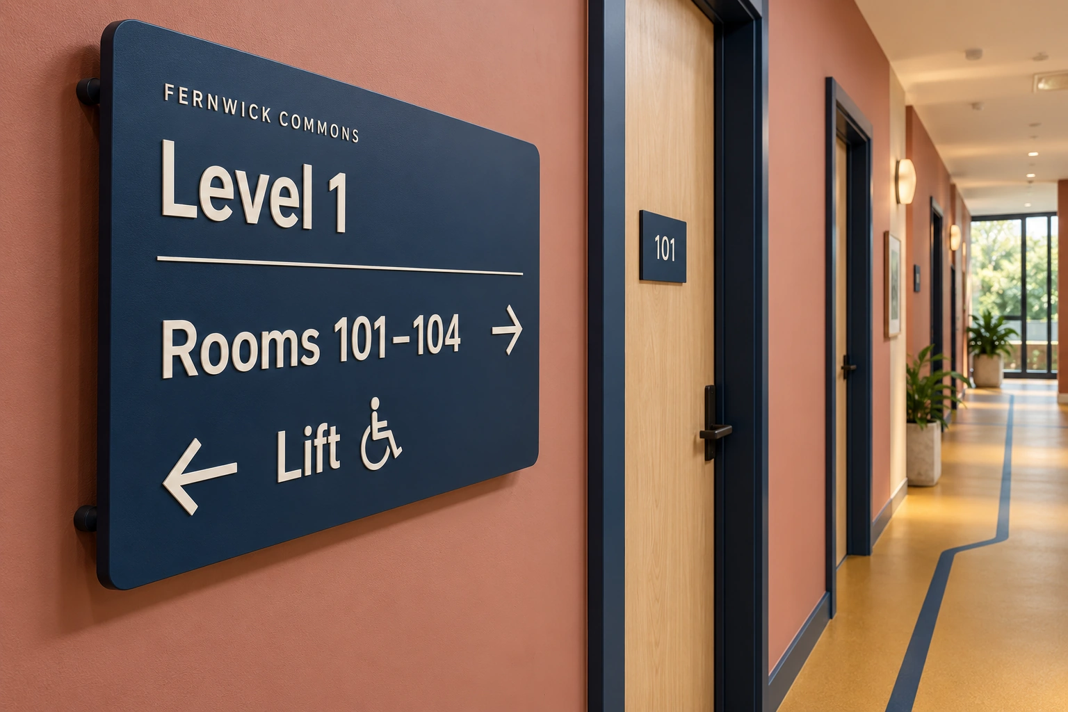 Fernwick commons accessible room wayfinding design presentation