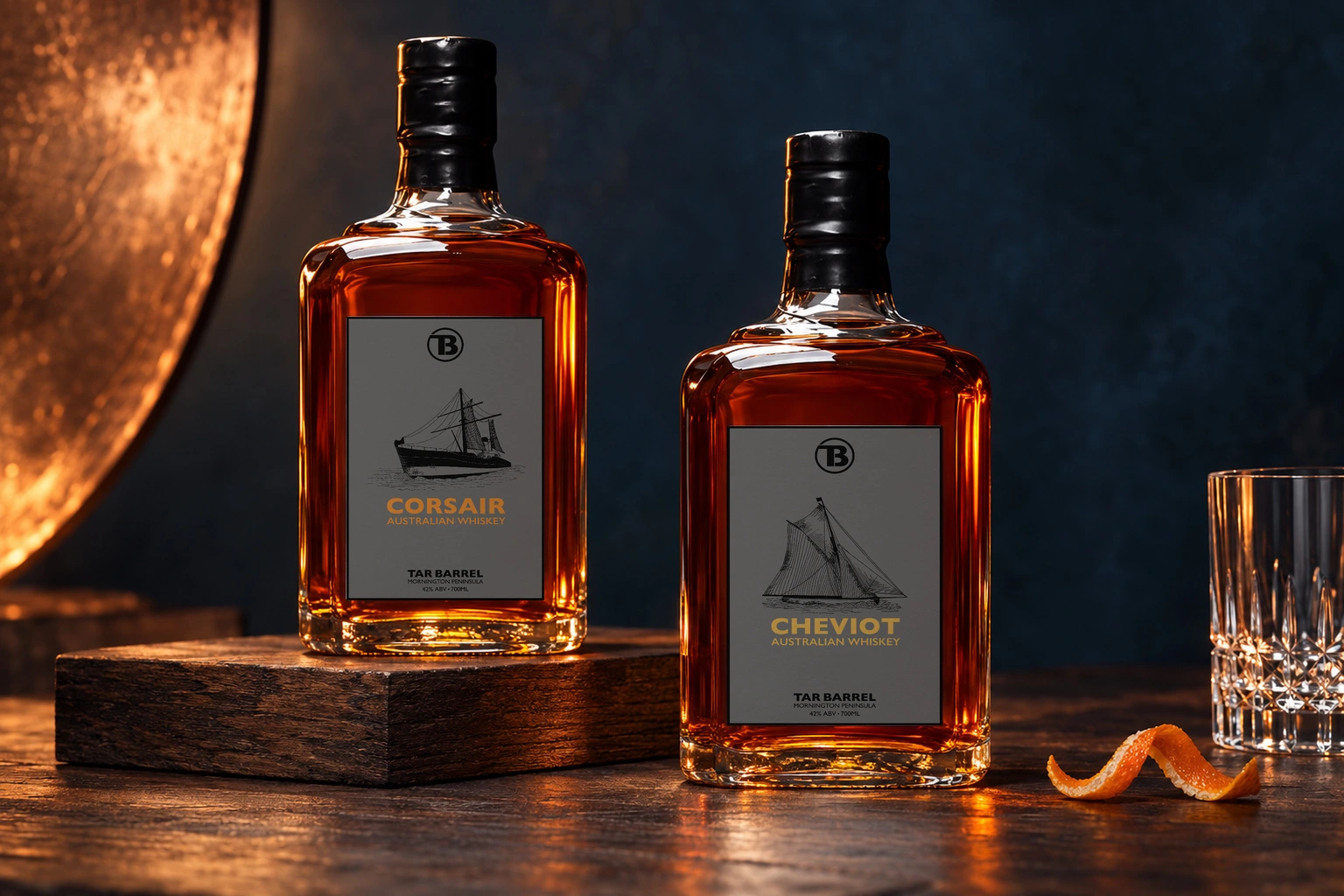 Tar barrel whiskey cellar collection design presentation