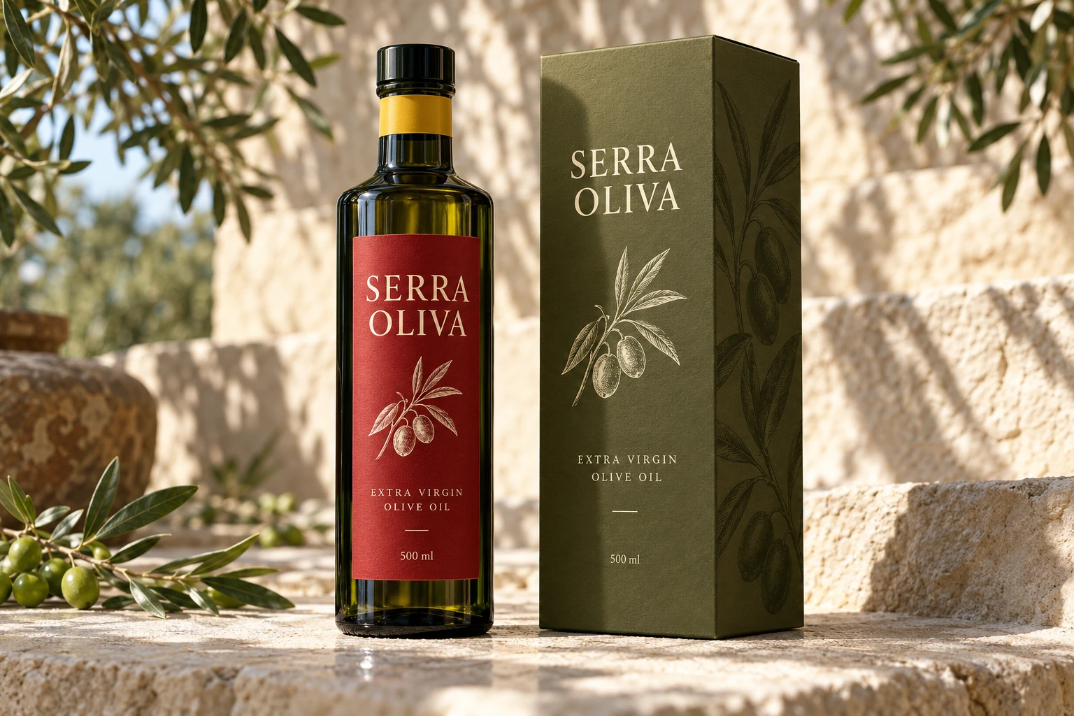 Olive oil label design presentation