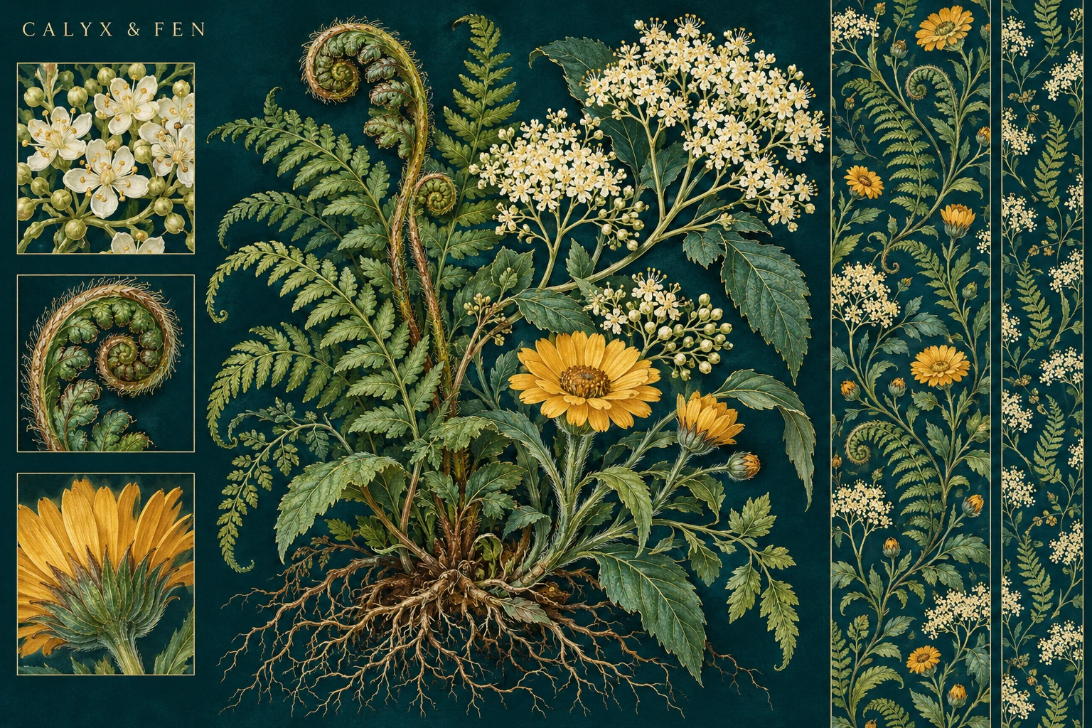 Calyx fen botanical suite design presentation