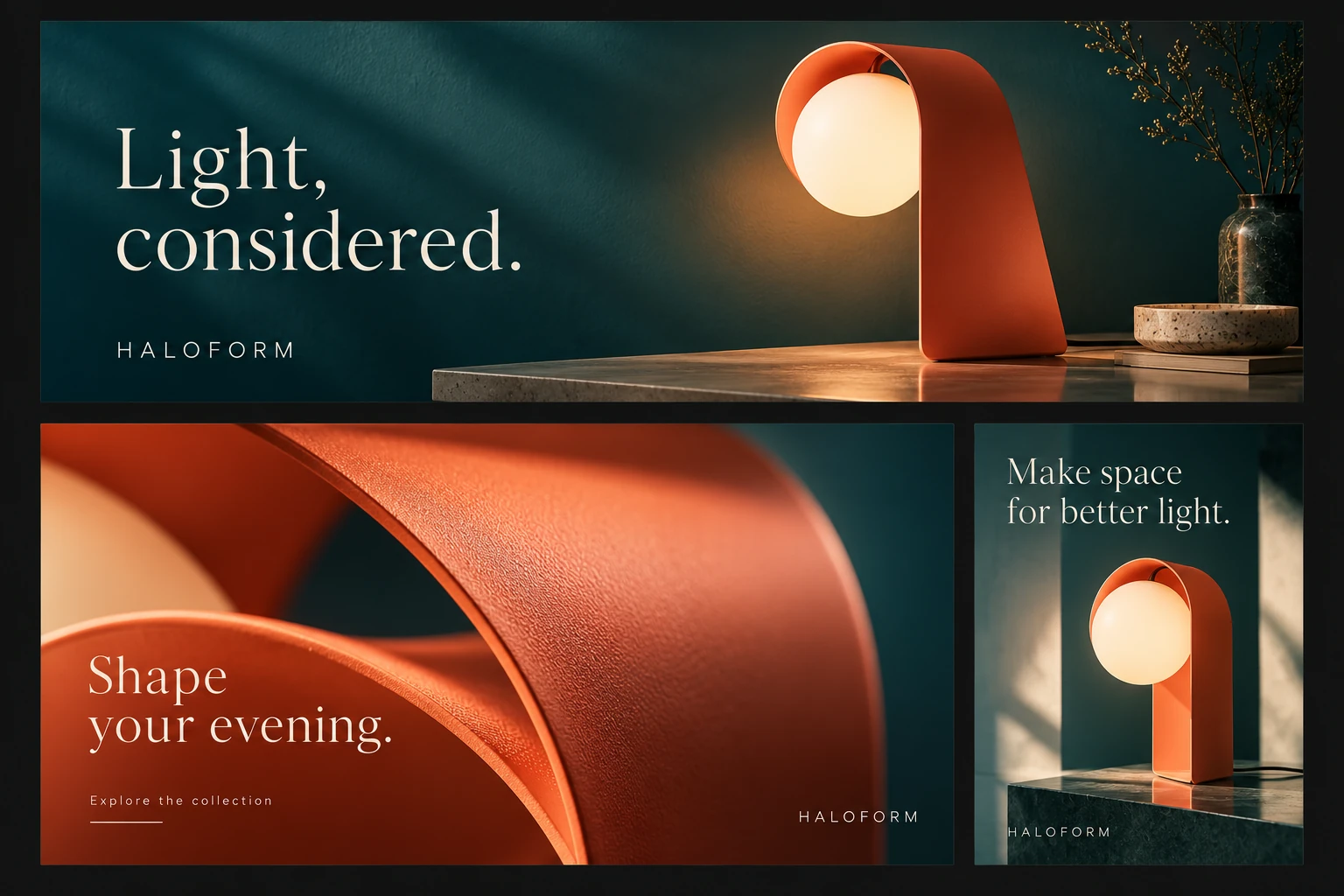 HALOFORM Digital display campaign design mockup