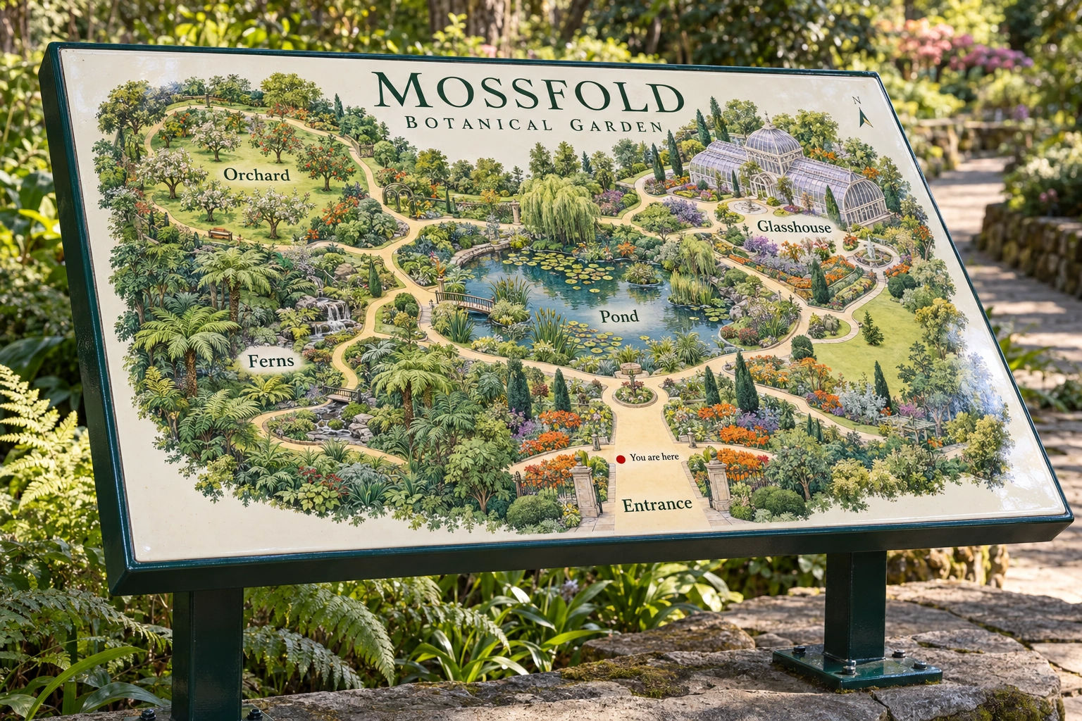 Mossfold illustrated botanical map design presentation