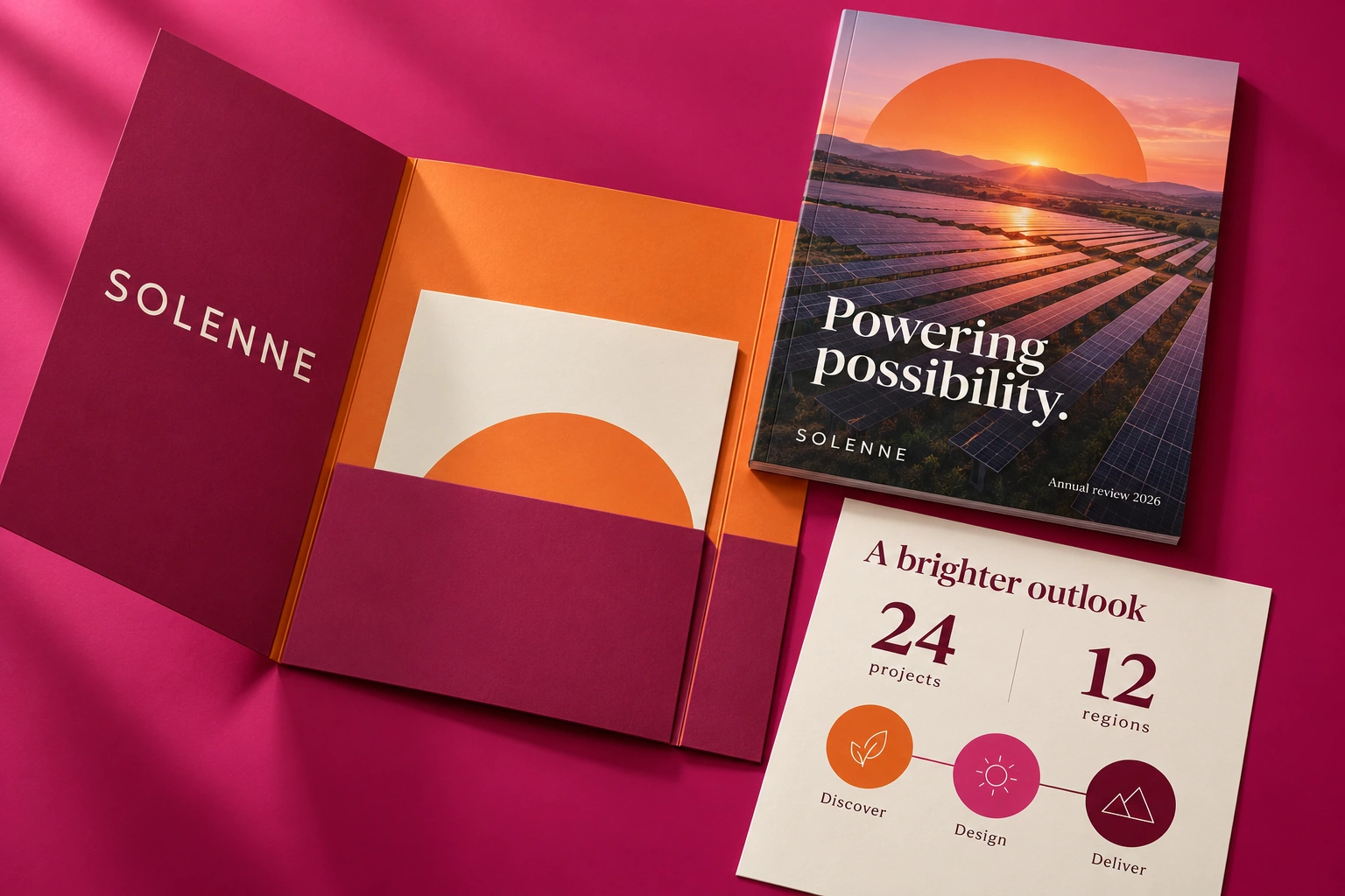 Solenne energy report folder suite design presentation