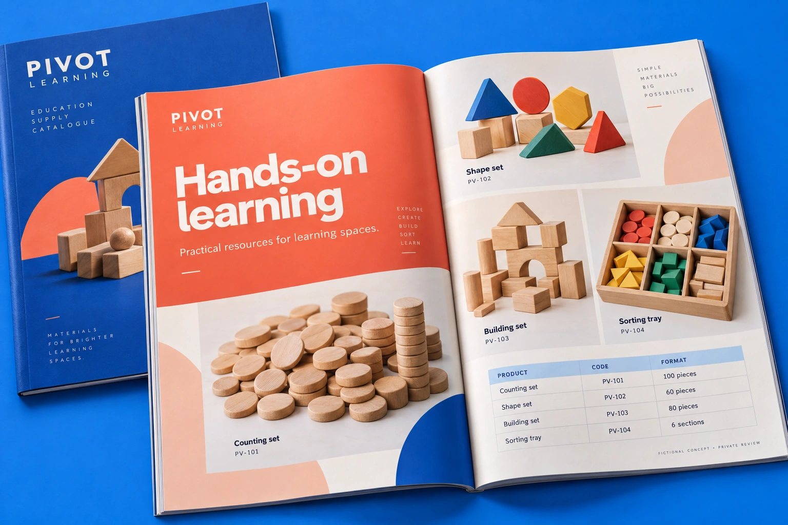 Pivot Learning · learning resources catalogue concept — fictional concept design for private review