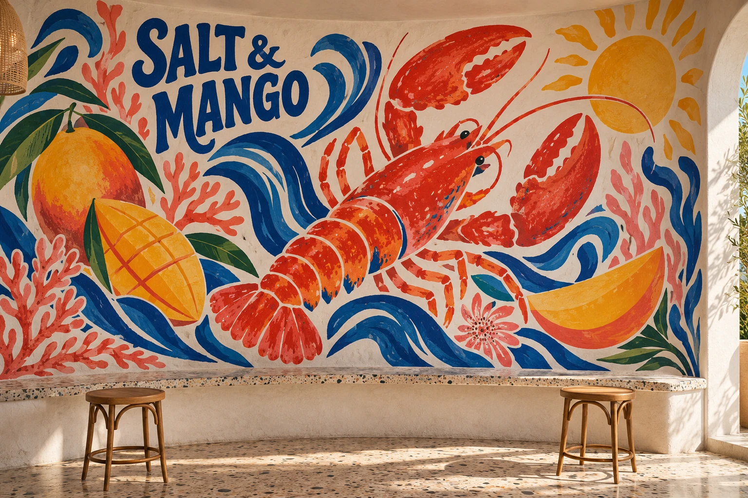 Salt mango hospitality mural design presentation
