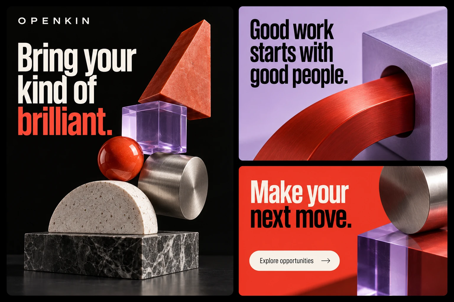 OPENKIN Recruitment campaign design mockup