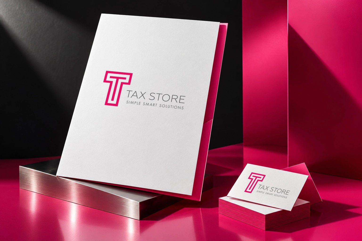 Tax Store · Magenta stationery