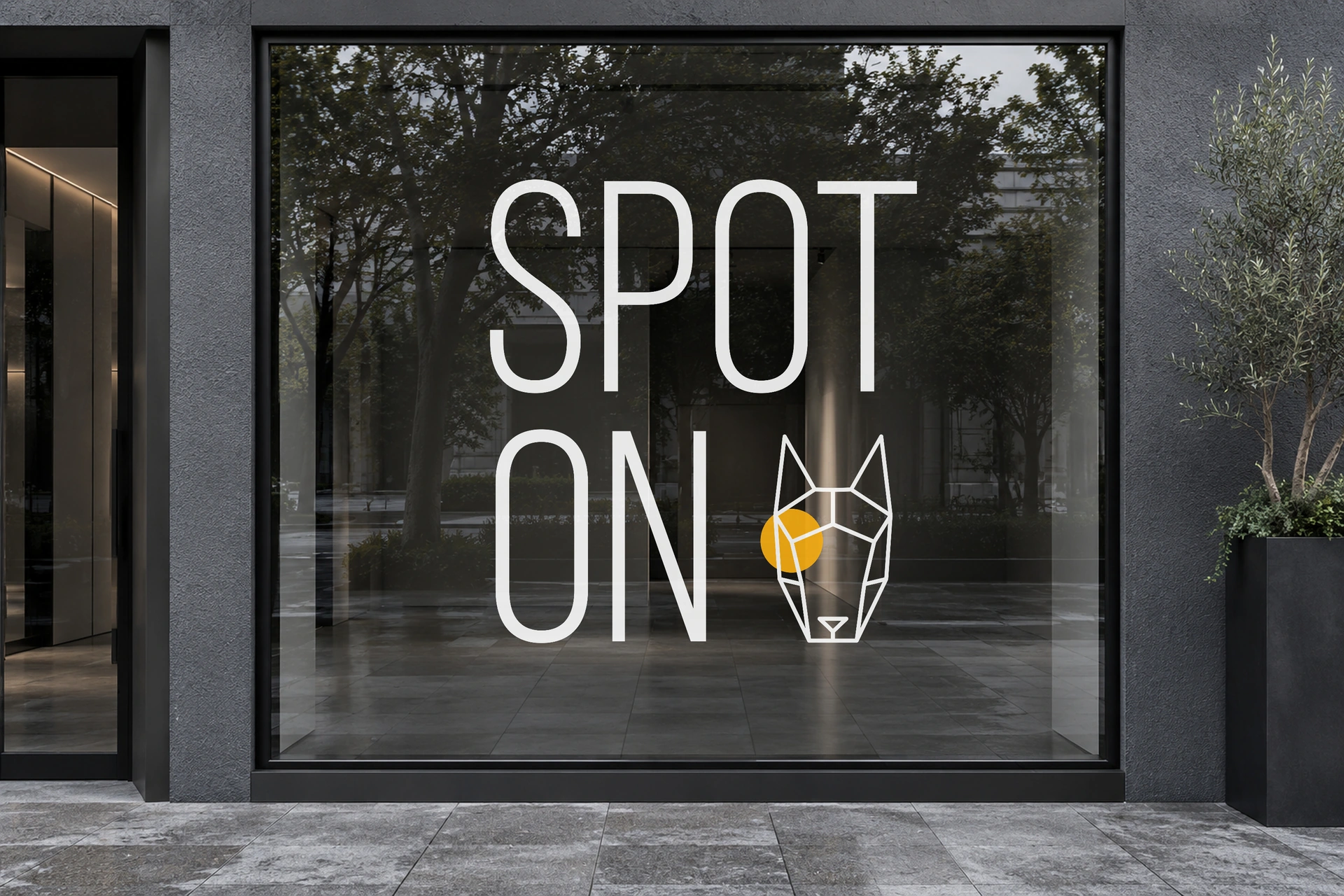 Spot on architectural window vinyl design presentation