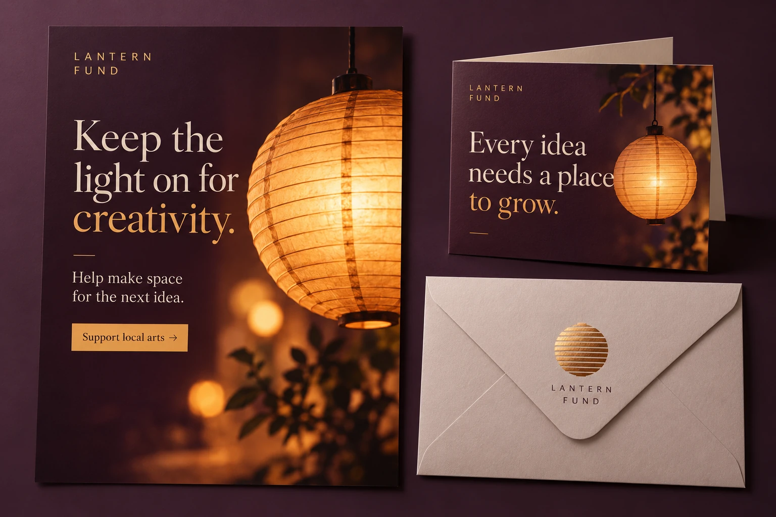 LANTERN FUND Charity annual appeal design mockup