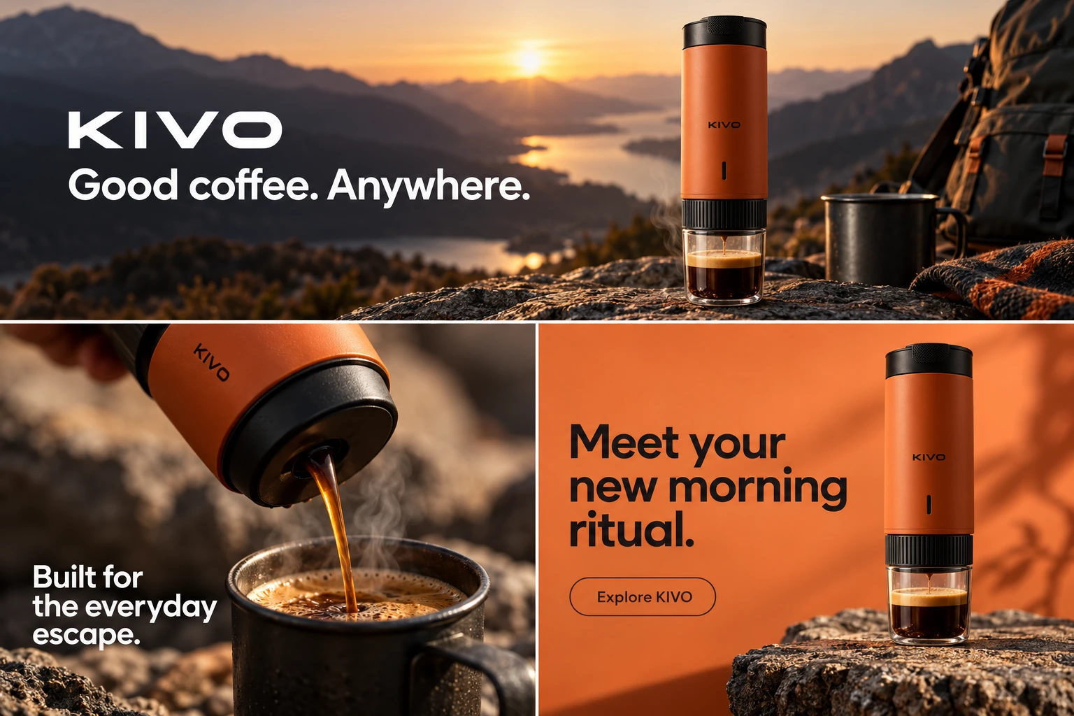 KIVO Product launch campaign design mockup