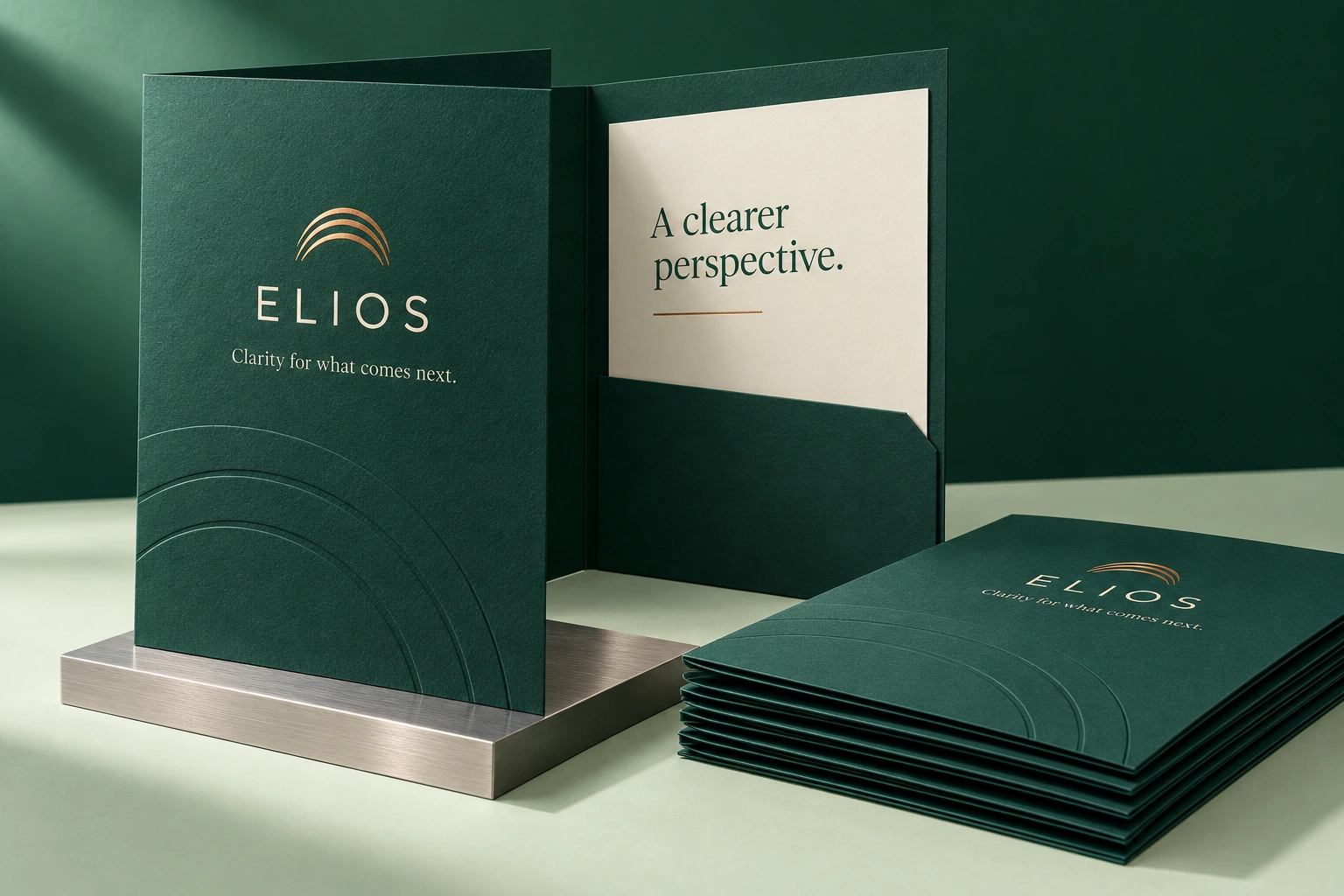 Elios advisory presentation folder design presentation