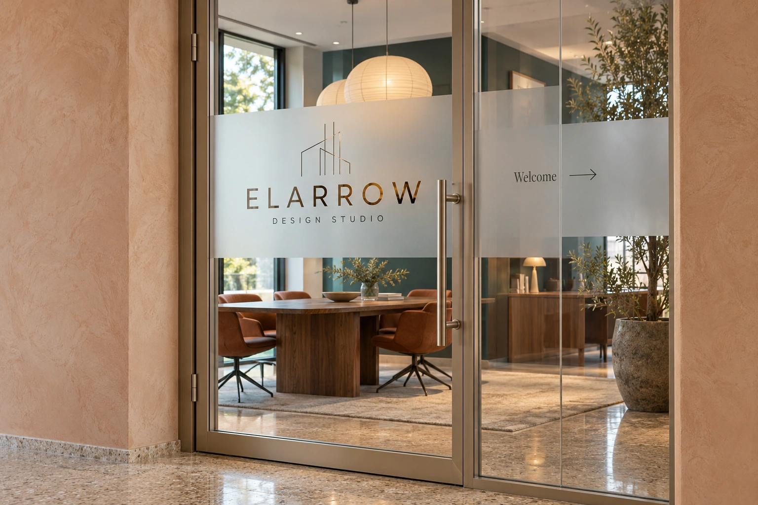 Elarrow studio frosted glass door design presentation