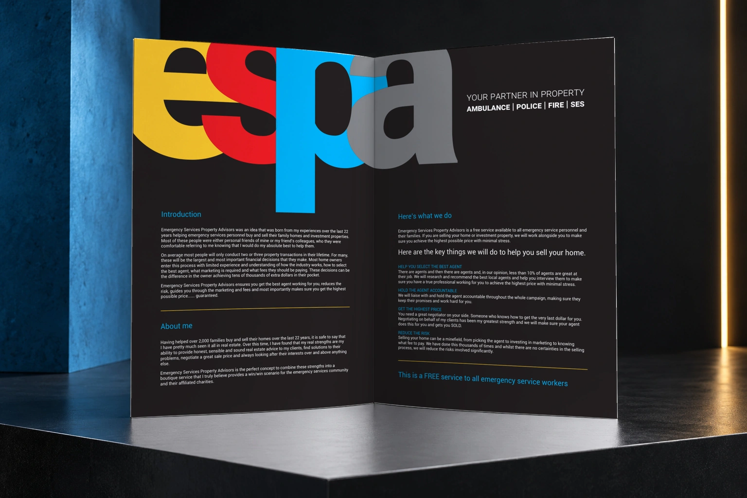 Espa editorial brochure design presentation