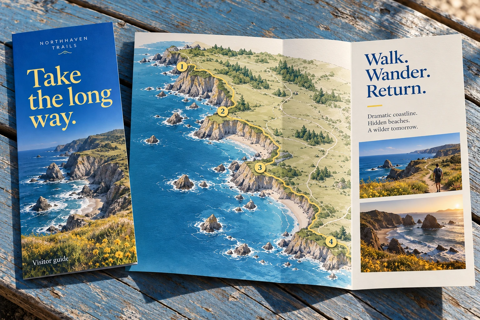 Trifold visitor brochure design presentation