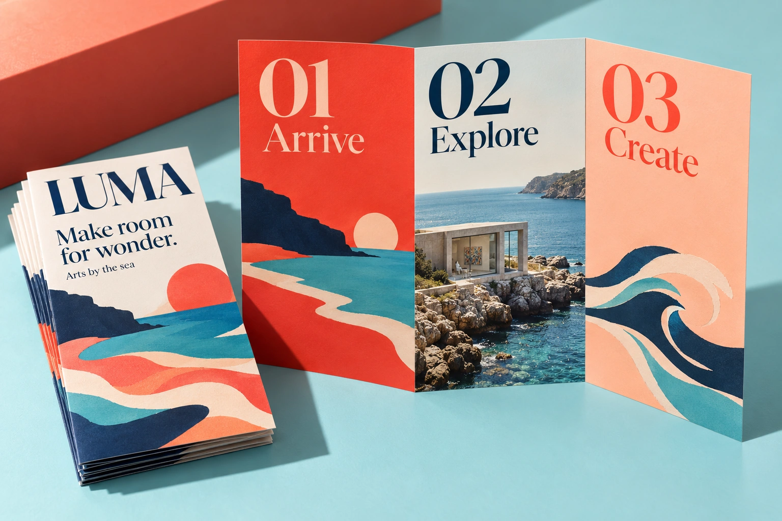 Luma arts dl trifold brochure design presentation